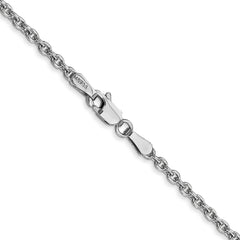 14K White Gold 24 inch 2.2mm Forzantine Cable with Lobster Clasp Chain