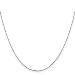 14K White Gold 30 inch .8mm Diamond-cut Cable with Lobster Clasp Chain