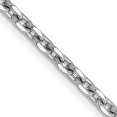 14K White Gold 24 inch 2.5mm Diamond-cut Cable with Lobster Clasp Chain