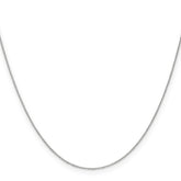 14K White Gold 18 inch .65mm Diamond-cut Round Open Link Cable with Lobster Clasp Chain