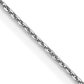 14K White Gold 24 inch .65mm Diamond-cut Round Open Link Cable with Lobster Clasp Chain
