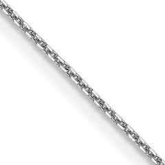 14K White Gold 30 inch .8mm Diamond-cut Round Open Link Cable with Lobster Clasp Chain