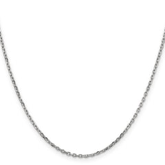 14K White Gold 30 inch 1.8mm Diamond-cut Round Open Link Cable with Lobster Clasp Chain