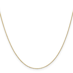 14K 24 inch .65mm Diamond-cut Round Open Link Cable with Lobster Clasp Chain