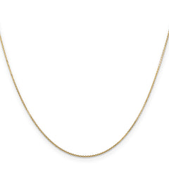 14K 30 inch .8mm Diamond-cut Round Open Link Cable with Lobster Clasp Chain