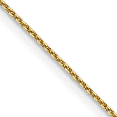 14K 30 inch .8mm Diamond-cut Round Open Link Cable with Lobster Clasp Chain