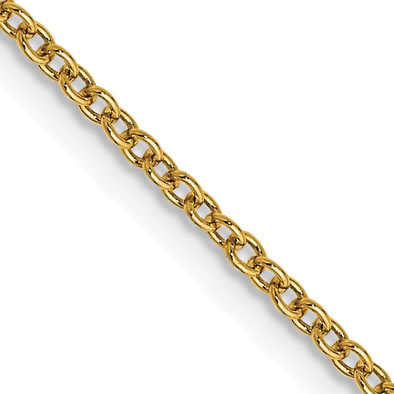 14K 30 inch 1.4mm Round Open Wide Link Cable with Lobster Clasp Chain