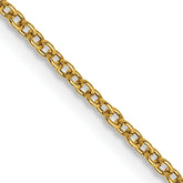 14K 30 inch 1.4mm Round Open Wide Link Cable with Lobster Clasp Chain