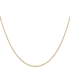 14K 24 inch 1.2mm Diamond-cut Beaded with Lobter Clasp Pendant Chain