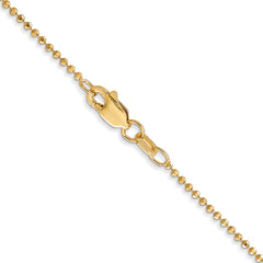 14K 24 inch 1.2mm Diamond-cut Beaded with Lobter Clasp Pendant Chain