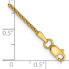 14K 8 inch 1.5mm Diamond-cut Parisian Wheat with Lobster Clasp Bracelet