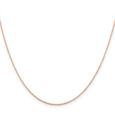 14K Rose Gold 24 inch .5mm Baby Rope with Spring Ring Clasp Chain