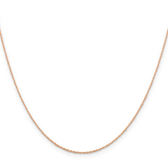 14K Rose Gold 24 inch .5mm Baby Rope with Spring Ring Clasp Chain