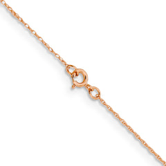 14K Rose Gold 24 inch .5mm Baby Rope with Spring Ring Clasp Chain