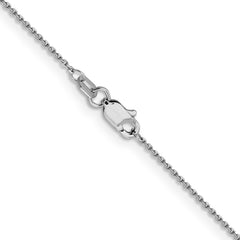 14K White Gold 30 inch .9mm Diamond-cut Round Open Link Cable with Lobster Clasp Chain