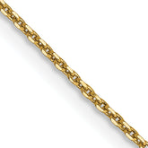 14K 30 inch .9mm Diamond-cut Round Open Link Cable with Lobster Clasp Chain