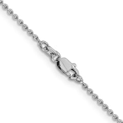 14K White Gold 24 inch 1.4mm Forzantine Cable with Lobster Clasp Chain