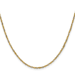 14k Yellow Gold with Rhodium 1.65mm Singapore Chain