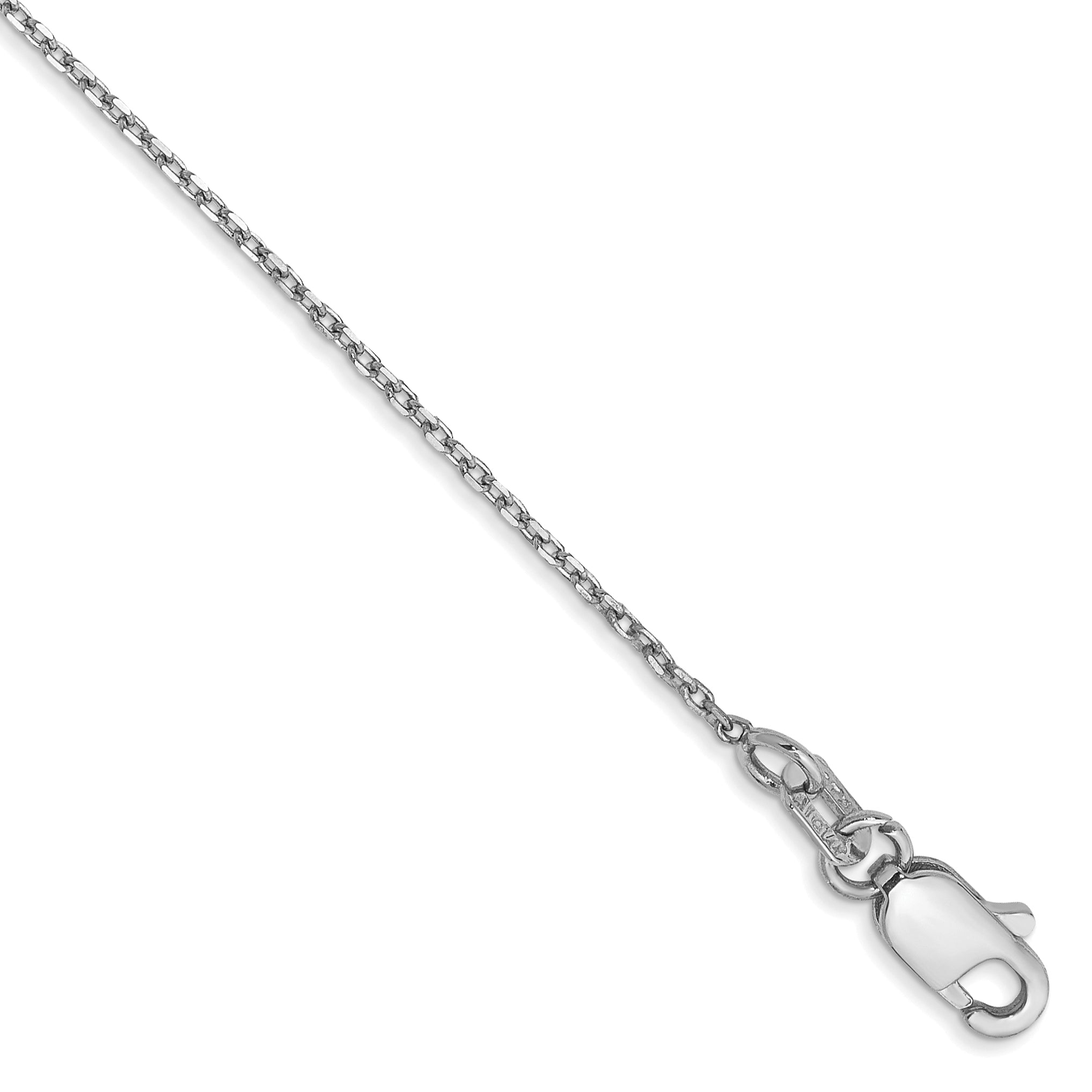 14k White Gold 1.0mm D/C Forzantine Cable Chain Anklet