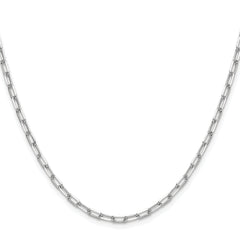 14k White Gold 3.0mm Solid Beveled Paperclip Chain