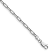 14k White Gold 3.0mm Solid Beveled Paperclip Chain