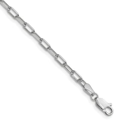 14k White Gold 3.0mm Solid Beveled Paperclip Chain