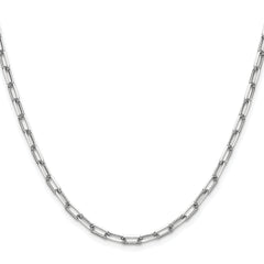 14k White Gold 3.5mm Solid Beveled Paperclip Chain