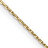 14K 30 inch .8mm Diamond-cut Cable with Lobster Clasp Chain