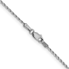 14K White Gold 24 inch 1.25mm Round Parisian Wheat with Lobster Clasp Chain