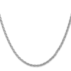 14K White Gold 24 inch 4mm Parisian Wheat with Lobster Clasp Chain