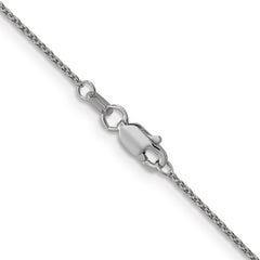 14K White Gold 30 inch 1mm Round Open Link Cable with Lobster Clasp Chain