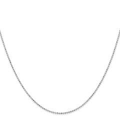 14K White Gold 24 inch 1.2mm Diamond-cut Beaded with Lobter Clasp Pendant Chain