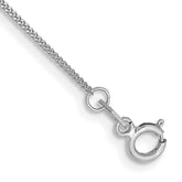 14K White Gold 10 inch .9mm Curb with Spring Ring Clasp Anklet