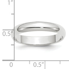 Platinum 4mm Half Round Wedding Band Size 12