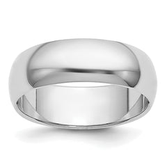 Platinum 6mm Half Round Wedding Band Size 12