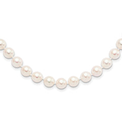 14k 8-9mm White Round Akoya Saltwater Cultured Pearl 18 inch Necklace
