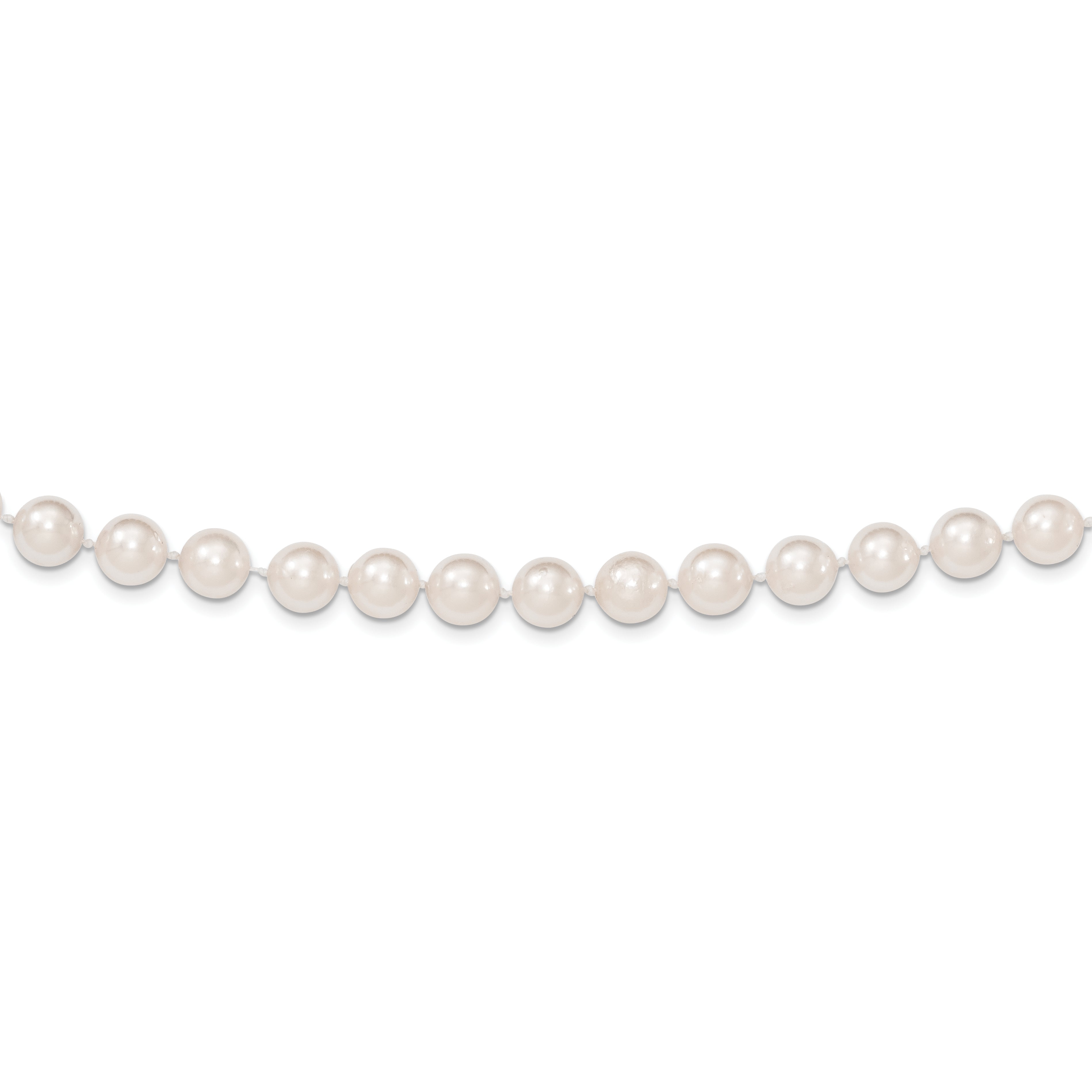 14k 8-9mm White Round Saltwater Akoya Cultured Pearl 8 inch Bracelet