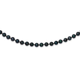 14k White Gold 6-7mm Black Round Akoya Saltwater Cultured Pearl 24 inch Necklace
