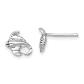 Sterling Silver Rhodium-plated Polished Cownose Stingray Post Earrings