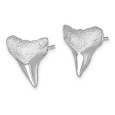 Sterling Silver Rhodium-Plated Polished Bull Shark Post Earrings