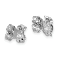 Sterling Silver Rhodium-plated Polished Enamel Penguin Post Earrings