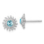 Sterling Silver Rhodium-Plated Polished Blue Crystal Sun Post Earrings