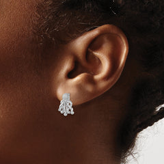 Sterling Silver Rhodium-plated Polished Octopus Post Earrings