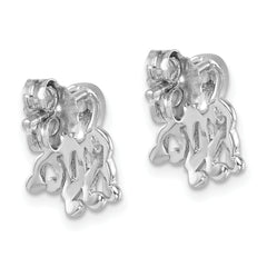 Sterling Silver Rhodium-plated Polished Octopus Post Earrings