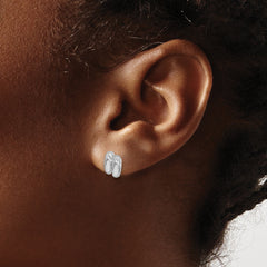 Sterling Silver Rhodium-Plated Polished Double Flip Flop Post Earrings