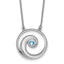Sterling Silver Rhodium-Rhodium-Plated Polished Crystal Wave 16 inch with a 2 inch extention Necklace