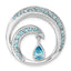 Blue Cubic Zirconia Wave Slide Pendant in Sterling Silver, 25mm - Sophia Jewelers