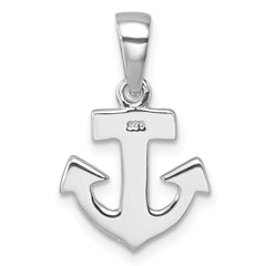 Sterling Silver Rhodium-Plated Polished Anchor Pendant