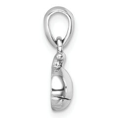 Sterling Silver Rhodium-Plated Polished Whale Pendant