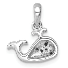 Sterling Silver Rhodium-Plated Polished Whale Pendant